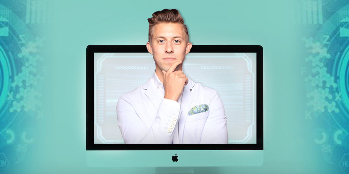 Medico che fuoriesce dallo schermo di un pc Apple